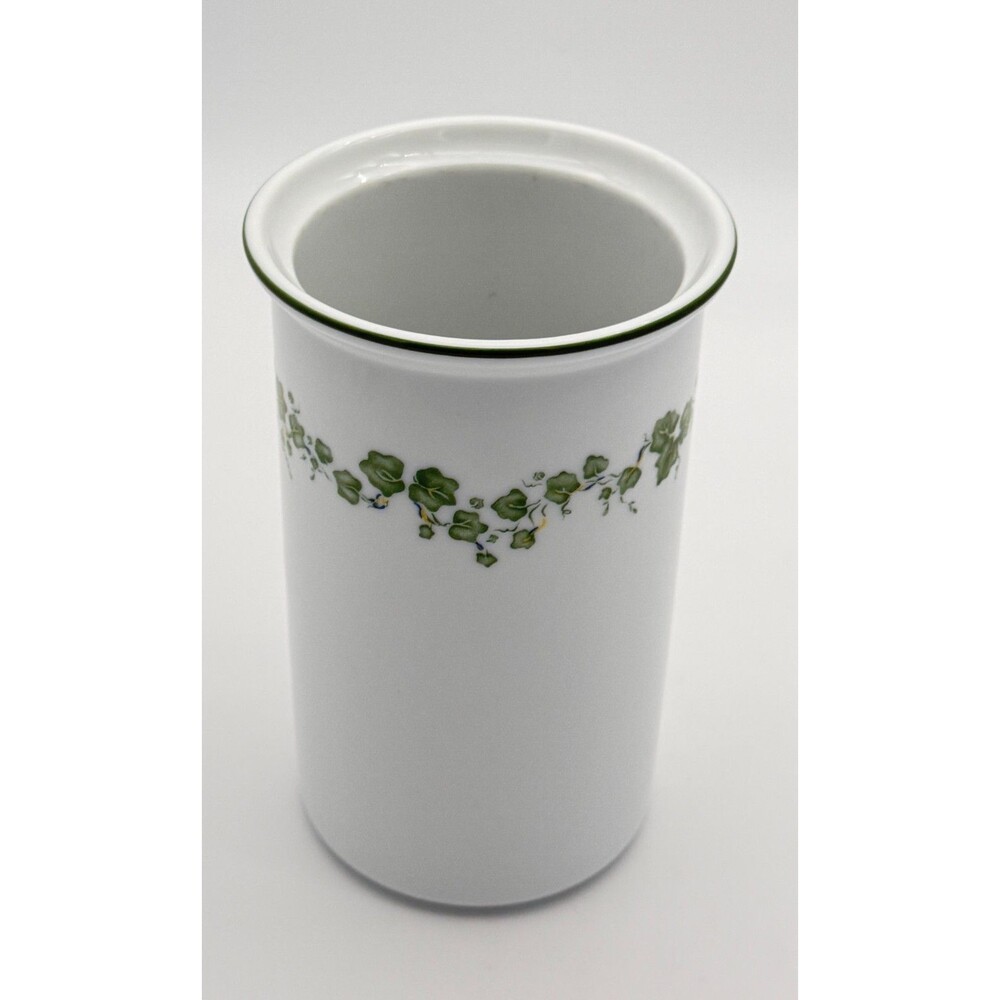 Corelle Coordinates Callaway Ivy Green Ceramic Utensil Crock Holder Vintage